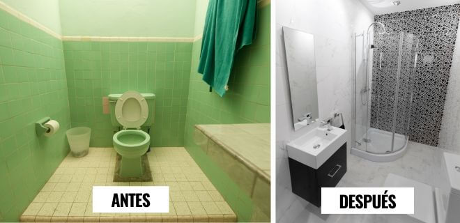 baños reformados antes y después