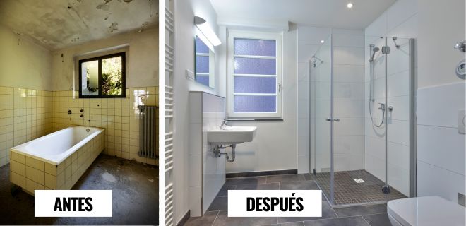 reformas de baños antes y despues