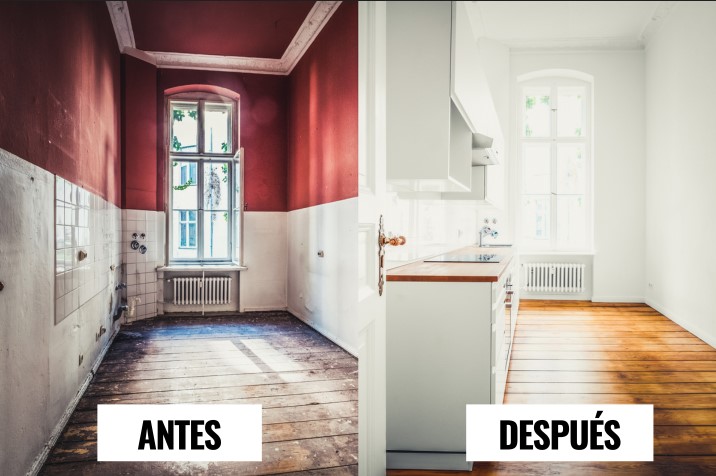 reforma cocina pequeña antes y despues